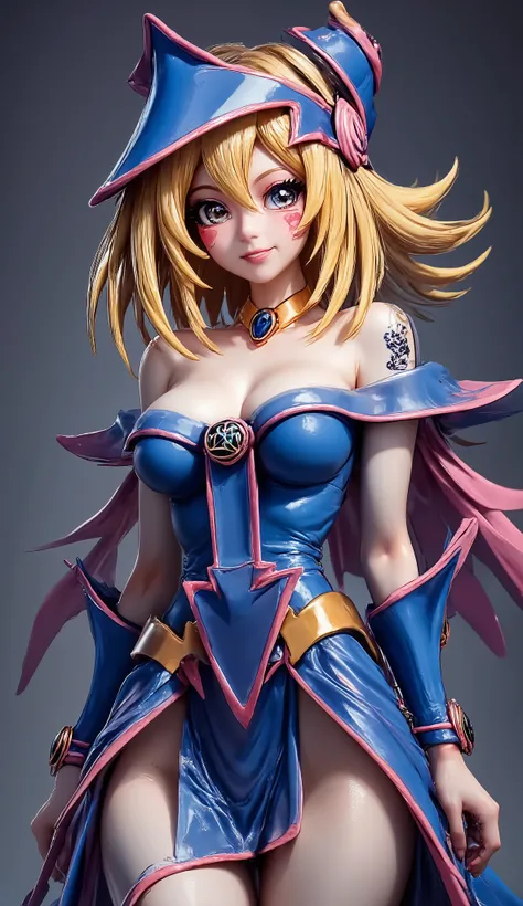 Darck magician gils half angel look at demon. She's Standing. watching the spectator. It is firm. She is a fighter. She is you look at angel and you look at demon. Make their two halves that are different from their counterpart. Darck magician gils half an...