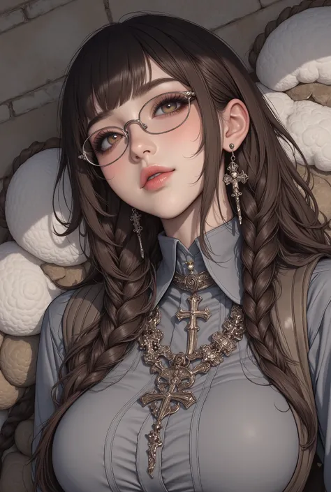 ( Highest Quality, best illustrations,high image quality:1.2), (Horror Fantasy:1.5), (ink and watercolor:1.5),(Ominous Scenery :1.5),(A lot of dust rises:1.5),( Dirt Track :1.5),(wonderful:1.5),(masterpiece:1.5), (Powerful figures:1.1、Big Breasts:1....