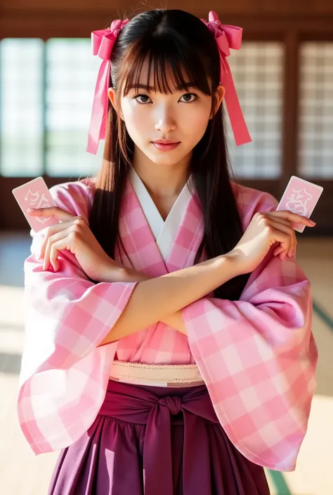A breathtaking Japanese idol girl graces the pages of her photobook, radiating elegance and purity. Her fair skin glows under soft lighting, enhancing her delicate beauty. Her long, straight hair is neatly tied back, with soft bangs gently framing her face...