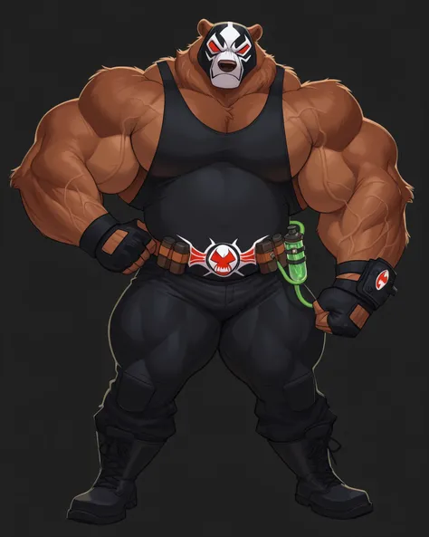 DISNEY ANIMATIONS, 8k, The best quality, very well drawn, detailed, high quality, detailed, 4k, high resolution, high quality, high resolution, furry character, ursine, kodiak brown bear, bear, boots, posing, (sexy), thick arms, huge arms, huge thick swol...