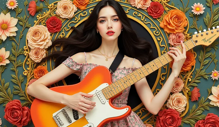 ((最高品質)), ((masterpiece)), ( 詳細),two female persons, guitarist & vocalist , ,30yers old, beauty, information(masterpiece, Best Quality, bst quality, Official Art, beautiful and aesthetic :1.2), ( 1 girl), Extremely Detailed ,( Fractal Art :1.3),colorful,...