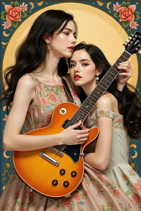 ((最高品質)), ((masterpiece)), ( 詳細),two female persons, guitarist & vocalist , ,30yers old, beauty, information(masterpiece, Best Quality, bst quality, Official Art, beautiful and aesthetic :1.2), ( 1 girl), Extremely Detailed ,( Fractal Art :1.3),colorful,...