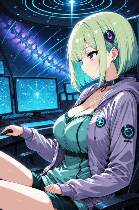 masterpiece, score_9_up, flat anime style, best quality, deadpan, cool, from the side, body in profile, turning her head to give the viewer a lazy, unimpressed "jito-me" stare,
1girl, 20-year-old Japanese adult woman, solo, upper body shot, slouched low in...