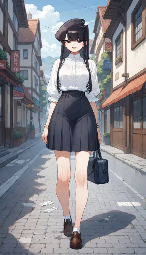 score_9, score_8_up, score_7_up,anime coloring,ultra-detailed,official art,best quality,good quality,BREAK,1girl,solo,komi_shouko, black eyes, black hair, long hair,BREAK,spring style clothes,BREAK,small smile,standing,BREAK,outdoor,parkfull body,looking a...