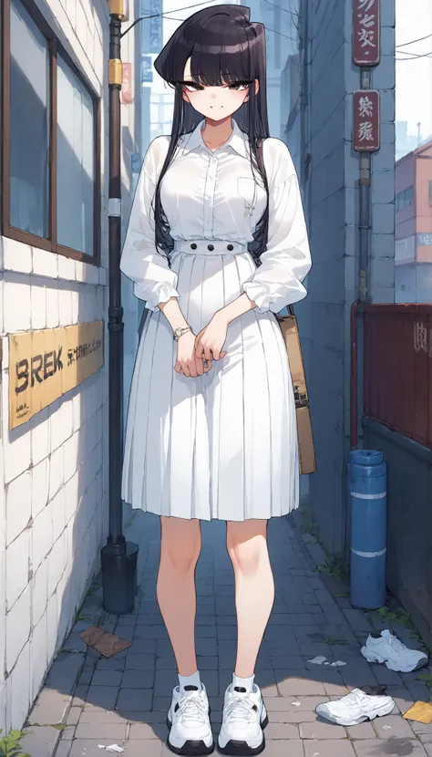 score_9, score_8_up, score_7_up,anime coloring,ultra-detailed,official art,best quality,good quality,BREAK,1girl,solo,komi_shouko, black eyes, black hair, long hair,BREAK,spring style clothes,BREAK,small smile,standing,BREAK,outdoor,parkfull body,looking a...