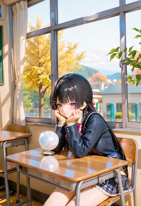 「from a classroom window one day Floating white sphere」。Tsukino Mito (Nijisanji)。Scenery。scenery
