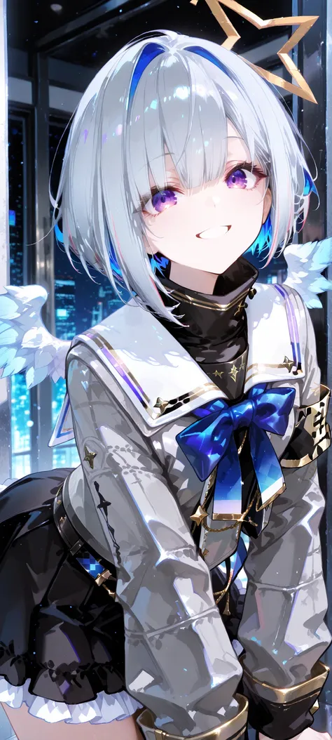 masterpiece, 最High Quality, High Quality, Newest, hi-res, Very High Resolution,
 break
Detailed background , Very awa, is very eye-catching, Illustration, CG,
break
Perfect configuration, eye reflection, Lashes, 
BREAK
Amane Kanata short hair, multicolored...
