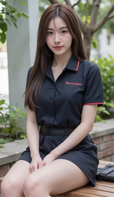 Realistic  woman, beautiful face, big breasts, attractive shape, height 160cm. Looking at the ultra-high resolution 8K camera, sharp focus, very high detail, as realistic as a photo, natural light, soft skin. A young woman sitting in the living room of the...