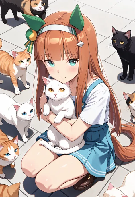 (masterpiece, best quality, perfect face:1.4), wide angle, silence suzuka \(umamusume\), horse ears, ear cover, white headband, small breasts, horse tail, tail on the lower back, proportional body, proportional,1 girl, beautiful hair, beautiful face, beaut...