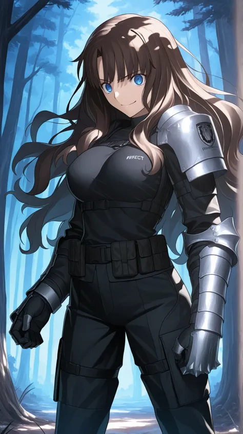 absurdres, (((Ultra HD))), (((Ultra High Quality))), ((hyper detailed)), ((Ultra High Resolution)), (Highly rendered), ((detailed eyes)), (((8K))), ((perfect face)), ((masterpiece)), cinematic, solo, 1girl, thin, tall, smile, dark brown hair, blue eyes, wa...