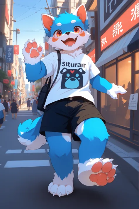 Anime-Style Dog Painting, very very beautiful furry art, pov furry art, furry art, furry art!!!,  High Quality Fanwork , Top rated, detailed fan art, high quality fan painting wolf, fursona art, furry anime, by Shitao, Furry Mouth Art, SFW Version Full Bod...