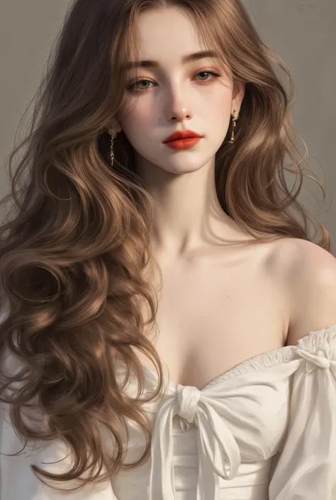 Bust of a girl with long hair