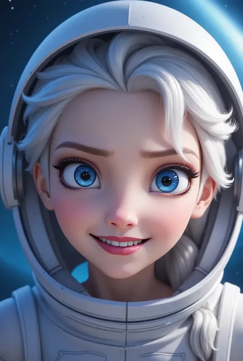 (Close-up of a better masterpiece:1.5)0.9], (Space and astronauts:1.2) (Messy silver hair:1.1) (Heterochromia xanthochromia and blue eyes:1.pace Helmet:1.0) (Colored stars in the eyes:1.0) (A radiant glow:1.1) (thick lips:0.9)