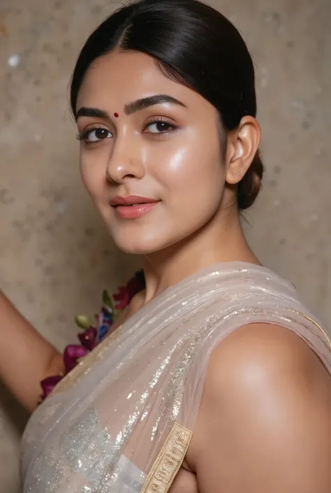 sexy indian woman in sari posing for the camera, draped in transparent cloth, indian, indian super model, indian girl with brown skin, very seductive pose, provocative indian, very pretty model, very beautiful girl, sexy girl with dark complexion, indian g...