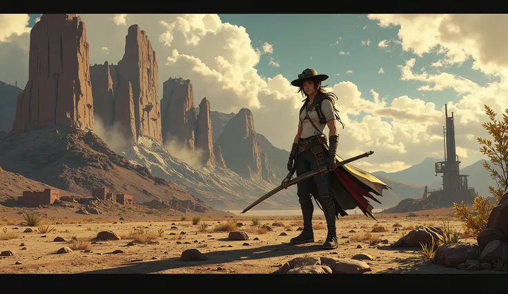 tronggg, Scaramouche (Wanderer) (Genshin Impact) in a desolate, artistic desert landscape (Death Valley, USA / Fictional)**

*   **Emotional Core:** Search for identity, isolation, quiet contemplation, finding beauty in emptiness, the journey of self-disco...
