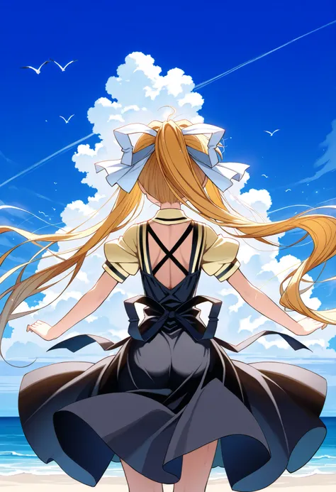 Pure white sparrow is flying 
