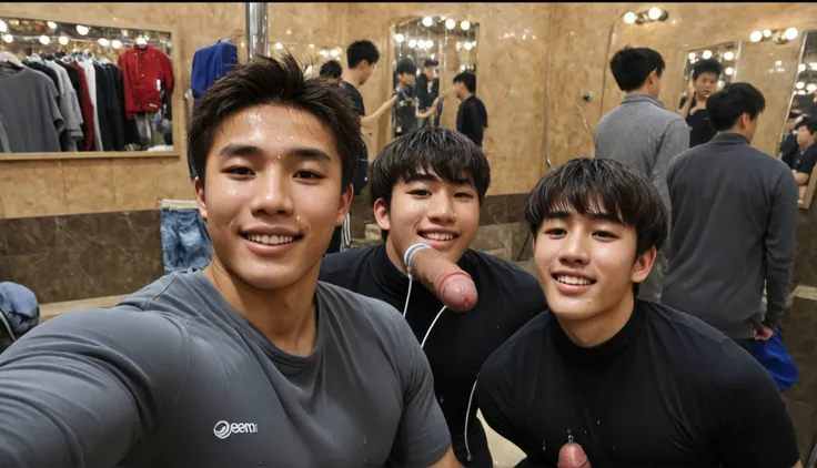 （Chinese handsome guy：1.5）， Two Men at an Amusement Park，night，Male Gesture ，  realistic details  ， Realistic photos，Textured Skin， looking at the camera ，18-year-old boy,studio, score_9, score_8_up, score_7_up, masterpiece, 1boy, 18 y.o,  Rory asyari, nak...