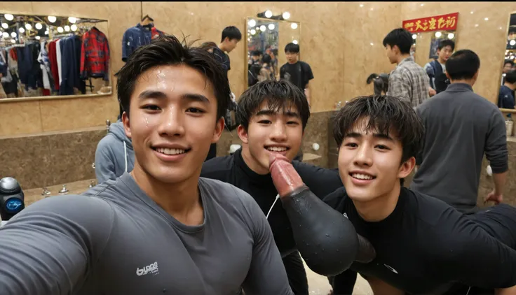 （Chinese handsome guy：1.5）， Two Men at an Amusement Park，night，Male Gesture ，  realistic details  ， Realistic photos，Textured Skin， looking at the camera ，18-year-old boy,studio, score_9, score_8_up, score_7_up, masterpiece, 1boy, 18 y.o,  Rory asyari, nak...