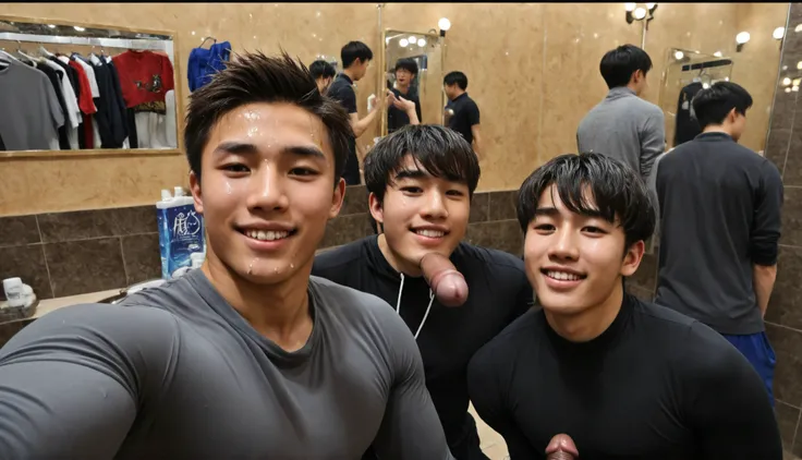 （Chinese handsome guy：1.5）， Two Men at an Amusement Park，night，Male Gesture ，  realistic details  ， Realistic photos，Textured Skin， looking at the camera ，18-year-old boy,studio, score_9, score_8_up, score_7_up, masterpiece, 1boy, 18 y.o,  Rory asyari, nak...