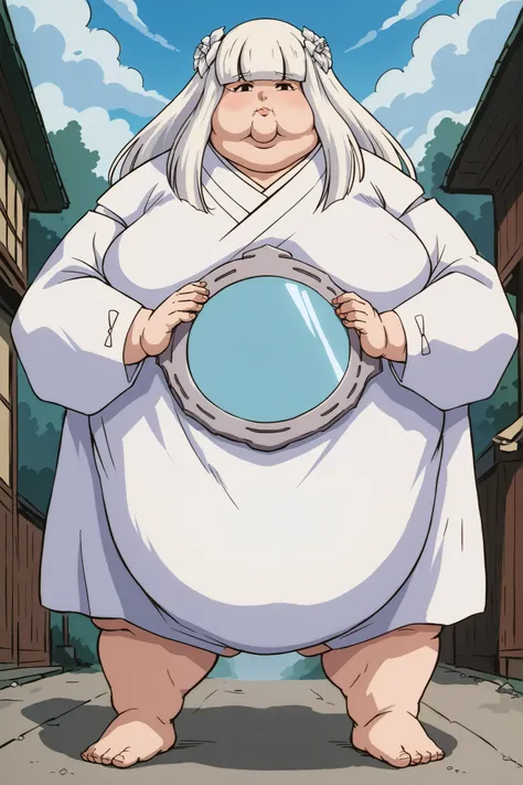 Fat_neck , Fat head , eyes with crushed cheeks , nose with crushed cheeks , mouth with crushed cheeks , chin roll , chubby, obesity, chubby, shortness of breath, Wide angle , Ultra-detailed illustration , masterpiece , top quality, fat, chubby, obese , sco...