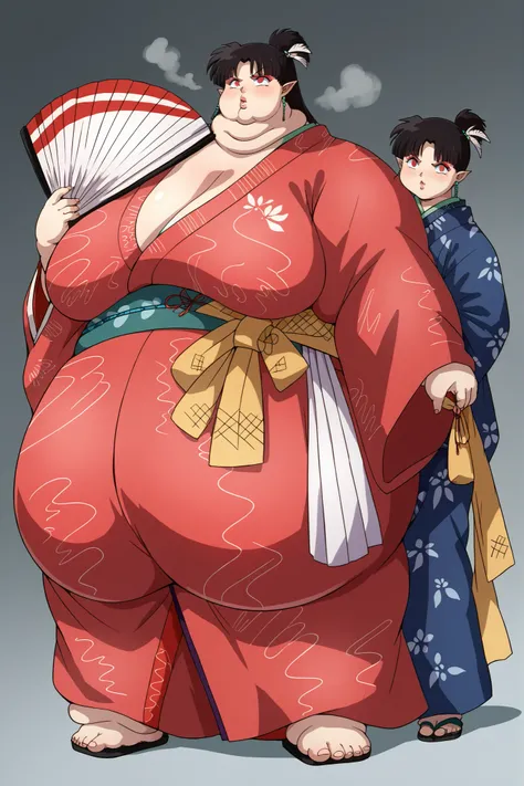 Fat_neck , Fat head , eyes with crushed cheeks , nose with crushed cheeks , mouth with crushed cheeks , chin roll , chubby, obesity, chubby, shortness of breath, Wide angle , Ultra-detailed illustration , masterpiece , top quality, fat, chubby, obese , sco...