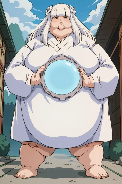 Fat_neck , Fat head , eyes with crushed cheeks , nose with crushed cheeks , mouth with crushed cheeks , chin roll , chubby, obesity, chubby, shortness of breath, Wide angle , Ultra-detailed illustration , masterpiece , top quality, fat, chubby, obese , sco...