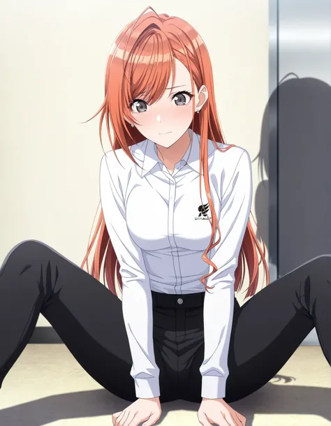 (masterpiece),(best quality),(ultra-detailed),(best illustration),(best shadow),(absurdres),(detailed background),(very aesthetic),arisugawa natsuha, 1girl, solo, orange hair, medium hair, ahoge, high ponytail, swept bangs, (straight hair:1.5), black eyes,...