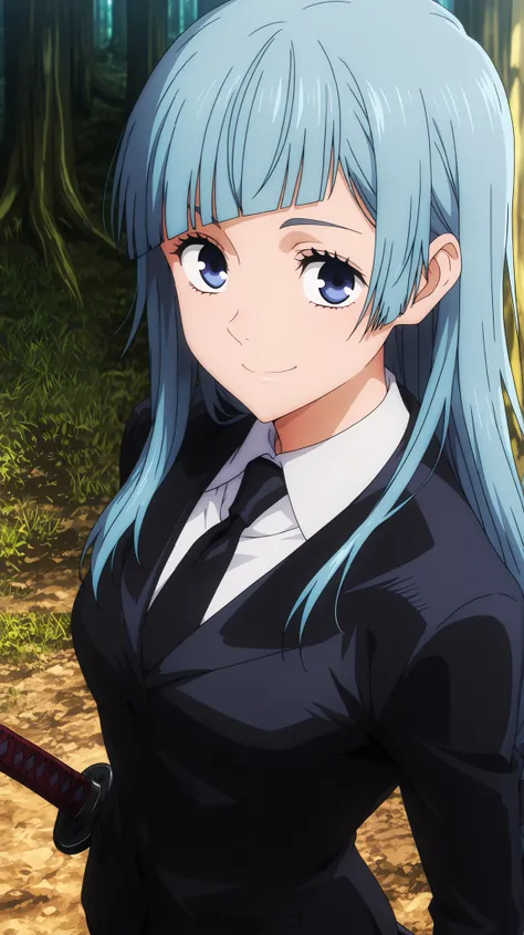Kasumi,
High quality , best quality , masterpiece, High Resolution , detailed face( LoRA: Kasumi),anatomically correct, detailed hair Style( LoRA: Kasumi),anime Coloring,
solo, 1 girl,
blue hair, long hair, blue eyes, blunt bangs, breast,
pant suit, long...
