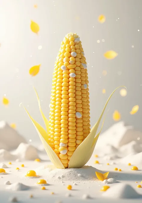 (((1Corn))), 4K quality ,professional finish for a plump body line,Superb Details,HDR,UHD,realistic,photorealistic,Background white