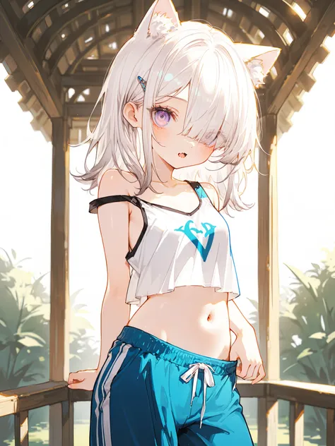 ((Masterpiece)), ((from behind)), ((best quality, very aesthetic, absurdres, newest, detailed background, High Definition)), (8K), ((1girl)), (cute young girl), (Healthy Gaunt body, Textured skin, small chest, tilt head), (pale purple eyes, gradient eyes, ...