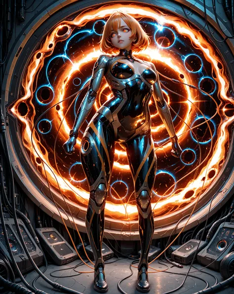 lolly girl, Cyborg , anime image, detailed drawing, wires and cables instead of hair, hair from wires, gorgeous orange eyes , eye detailing,amazing quality, HDR,UHD,careful detail, perfect detail ,professional photography,bright rich colors,deep sharpness,...