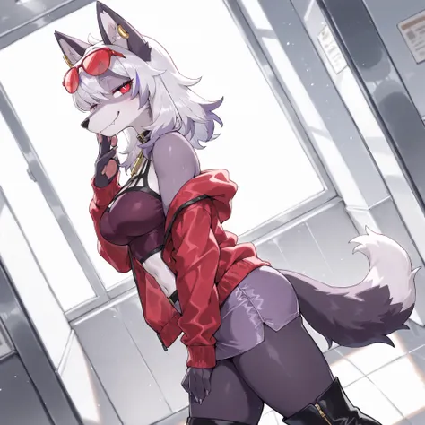 (side angle, side glance, dutch angle) (solo:1.5, solo character:1.5) (adult:1.2, mature:0.9, female, girl, hot, broad shoulders:1.1, detailed lighting, detailed shadows, afternoon), [big eyes:1.4], (round face:1.4, red eyes, cute:1.1, medium hair, medium ...