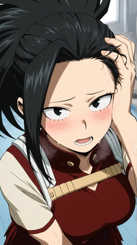 yaoyorozu momo,my hero academia
High quality ,  best quality , masterpiece,  High Resolution , detailed face( LoRA: yaoyorozu),anatomically correct, detailed hair Style( LoRA: yaoyorozu),anime Coloring
solo, 1 girl
, long hair, bangs, black hair, ponytail,...