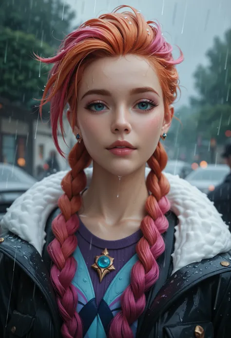 Cozy atmosphere on a rainy day
Ultra-realistic cinematic photography of the character Zoe from League of Legends,  biquini