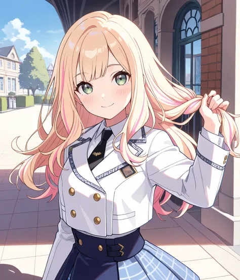 (masterpiece),(top quality),(Super Detailed),(best illustration),( best shadow ),(very high definition),(Detailed Background),(very aesthetic),Gakuma,thisTracking2idol,  this_Tracking, 1girl, solo, long hair, stare at the viewer, blush, Smile, Green Eyes, ...