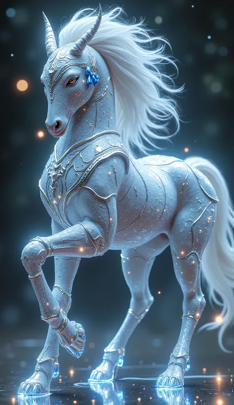 Female (Centaur:1.4), Four legs，android, huge huge bra,Crystal high heels，Sparkling all over with stars，（(Wearing knight armor: 1.6)）（Flesh-colored skin (by Cynthia Sheppard), Fair and shiny skin, Full body CGsociety, Beautiful full body concept art, smoot...