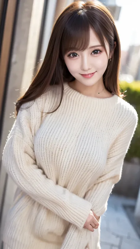  No.debt.S.W.、top quality、takes only a disorganized、Super Detailed、fine、high resolution、8K Wallpaper、face close-up、perfect dynamic composition、Beautiful and clear eyes、gorgeous knitted Korean winter clothes、Skirts、cuteヘアスタイル、Bashibashi、(princess cut hair)、...