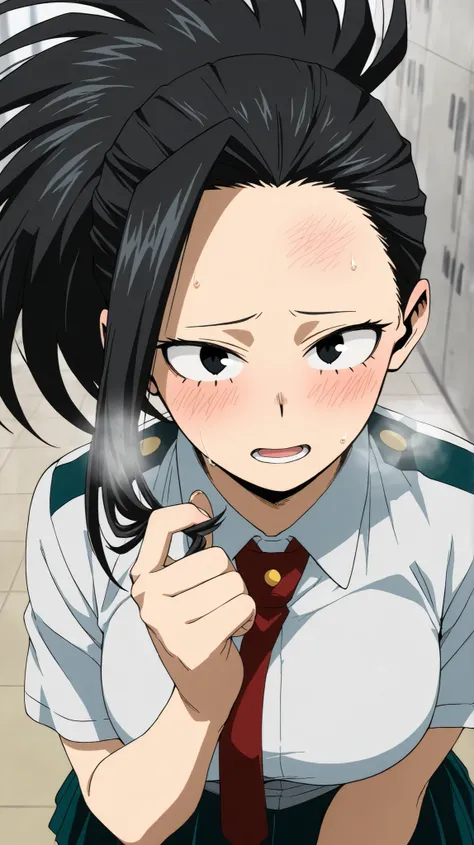 yaoyorozu momo,my hero academia
High quality ,  best quality , masterpiece,  High Resolution , detailed face( LoRA: yaoyorozu),anatomically correct, detailed hair Style( LoRA: yaoyorozu),anime Coloring
solo, 1 girl
, long hair, bangs, black hair, ponytail,...