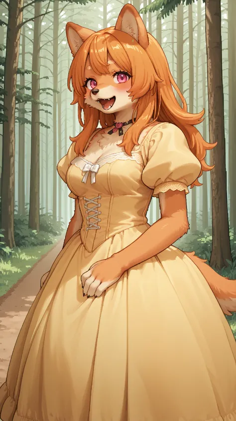 score_9, score_8_up, score_7_up, source_anime, 1girl, solo, pixel art, Suurin, suurin \(ksyaro\), suurin 2, furry dog girl, hoopdress BREAK 

Dog ears and tail, (furry, kemono), orange hair BREAK bangs, pink eyes BREAK long hair, (orange fur skin, body fur...