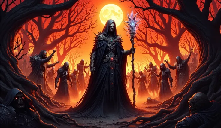 warlock tier 5 undead em floresta em chama