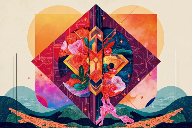 Geometry Model、Oil Eke Art、colorful、Artwork、COOL JAPAN