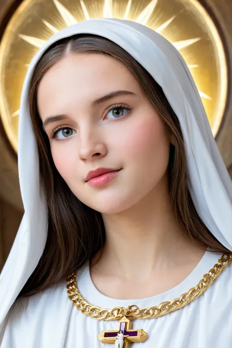 Very beautiful and real Virgin Mary looks at me closely
