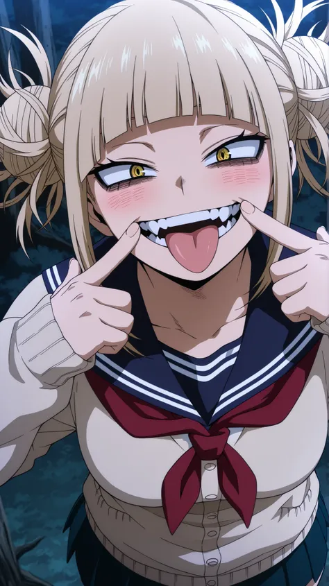 , toga himiko, my hero academia
High quality ,  best quality , masterpiece,  High Resolution , detailed face( LoRA: toga),anatomically correct, detailed hairstyle( LoRA: toga),anime Coloring
solo, 1 girl
bangs, blonde hair, yellow eyes, blunt bangs, hair b...