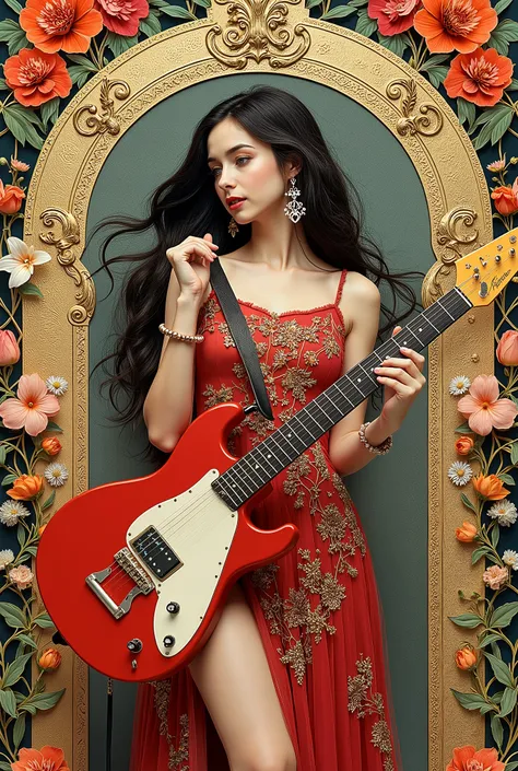 ((最高品質)), ((masterpiece)), ( 詳細),female , ,30yers old, beauty, information(masterpiece, Best Quality, bst quality, Official Art, beautiful and aesthetic :1.2), ( 1 girl), Extremely Detailed ,( Fractal Art :1.3),colorful, Best details, Floral frame, Decora...