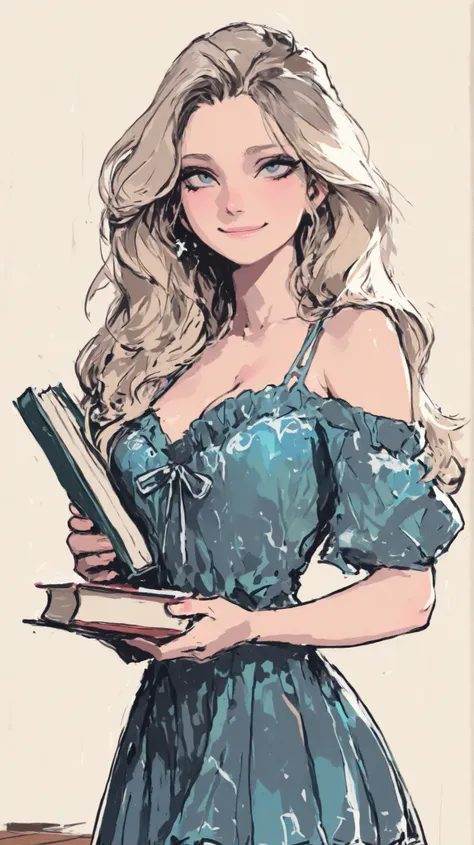 comics 1.,marina Laswick very very beautiful very sexy with a little smile,belle peau,beau visage, sharp focus ,very beautiful hidden mini dress, sexy, khaki heart, very pleated, very split, very low cut, white heart neckline,very beautiful very generous c...