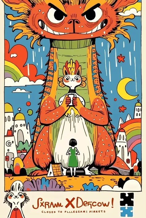 someone holding a Puzzle box with a picture of a DRAGON on it, a jigsaw Puzzle, teeth、inspired by Jeff Darrow's painting of a woman in a white dress standing in front of a giant robot , Puzzle, i just saw a huge DRAGON, DRAGON!, DRAGON! DRAGON!, just one  ...