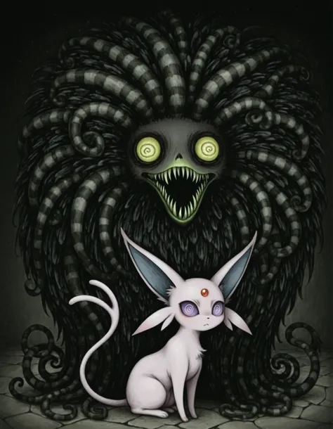 masterpiece, best quality,       Espeon, occultoculi,  @_@,  
