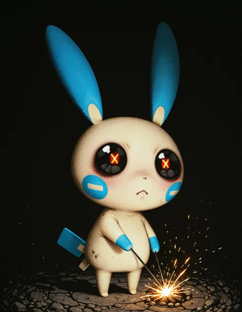 masterpiece, best quality,
Minun , small sparks, devilish eyes
, nighttime backdrop