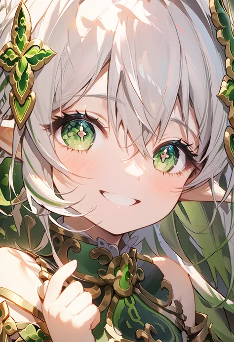 Close range of Nahida's face、Smiling beautifully