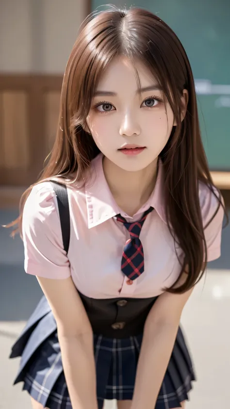 (very high resolution:1.3),8k,(detailed photos:1.5),(detailed face and skin:1.3),(super high resolution:1.5),(photorealistic:1.5),clear symmetrical eyes,well-groomed face,(ray tracing:1.3) ,1girl, Japanese,schoolgirl,(wearing Japanese high school uniform:1...
